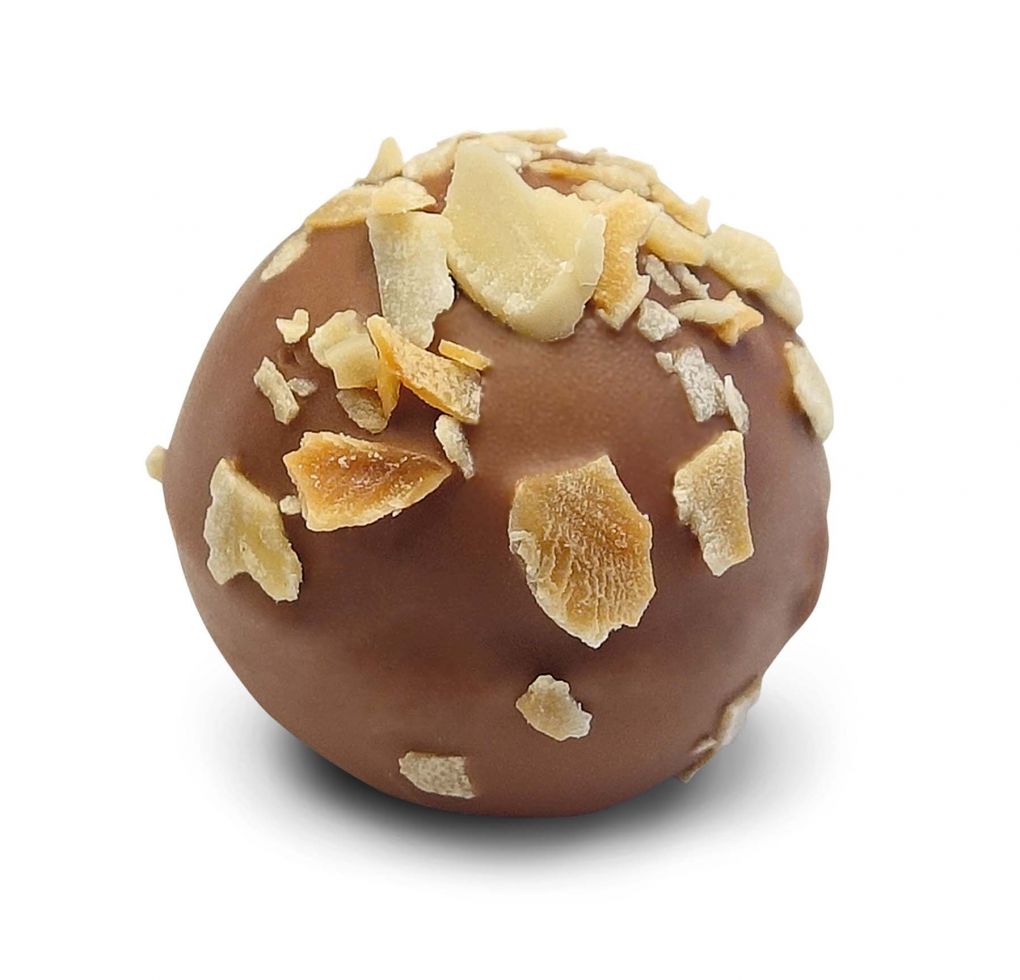 Edelpraline Grand Cru mit Edelbrand - Schokolade - Nougat - Schweizer Schokolade - Pralinen - Schoggistängeli - weisse Schokolade - Napolitains - Osterhase Schokolade- Krokant- Schokoriegel - Schokoladentafel - Milchschokolade - Tafelschokolade - Branche Schokolade - Nougat kaufen - Mandelkrokant - Schokoladengeschenke - Schokoladenherz - Schoggi Hasen